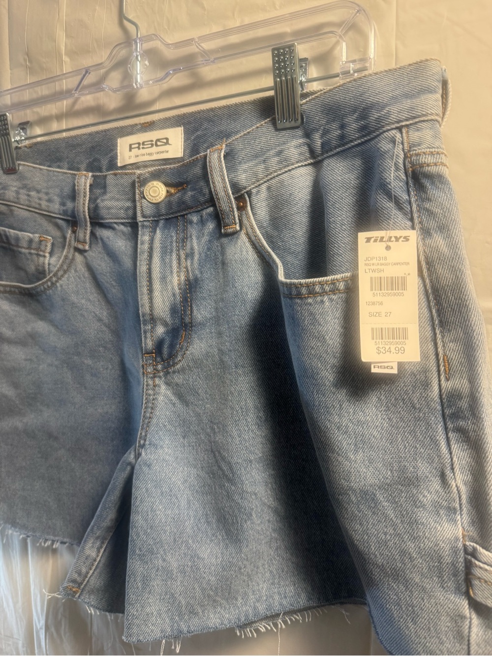 RSQ Light Blue Distressed Denim Mini Skirt